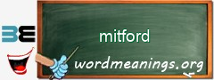 WordMeaning blackboard for mitford